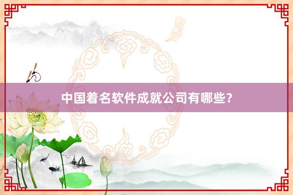 中国着名软件成就公司有哪些？
